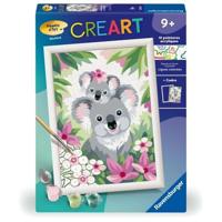 CreArt Kids 18x24cm Koala mamma e bambino, kit da dipingere con i numeri, numeri d'arte, età 9+, 25833, Ravensburger