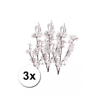 Witte appelbloesem - 3x - kunstbloem/tak - 57 bloemetjes - 84 cm