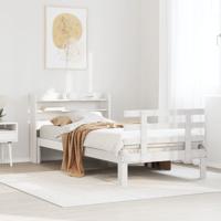 Bedframe met hoofdeinde zonder matras 90x190 cm wit