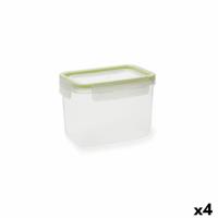 Hermetische Lunchtrommel Quid Greenery Transparant Plastic Rechthoekig 1,05 L (4 Stuks)