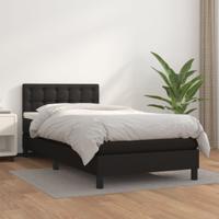 Boxspring met matras kunstleer zwart 90x190 cm