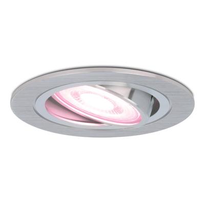 Chandler - Smart inbouwspot - IP20 voor binnen - 5,5 Watt 345 Lumen - Kantelbaar - Wifi + Bluetooth - RGBWW - GU10 - Google Home, Amazon Alexa en Siri - RVS