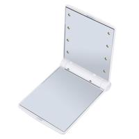 2 PC'S Lady cosmetische ijdelheid spiegel vouwen draagbare Pocket ingebouwde LED-verlichting lampen (wit)
