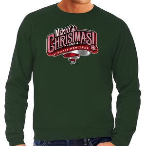 Merry Christmas Kersttrui / Kerst outfit groen voor heren