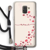 Kusjes: Samsung Galaxy A8 (2018) Transparant Hoesje met koord