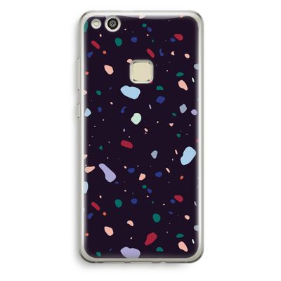 Dark Rounded Terrazzo: Huawei Ascend P10 Lite Transparant Hoesje