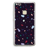 Dark Rounded Terrazzo: Huawei Ascend P10 Lite Transparant Hoesje