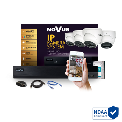 Novus Beveiligingscamera Set 2x 6MP met 8-kanaals Recorder en 1TB Opslag Novus Beveiligingscamera Set 2x 6MP met 8-kanaals Recorder en 1TB Opslag