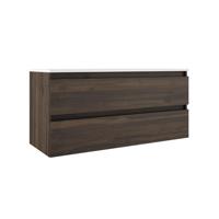 Adema Chaci Badkameronderkast - 120cm - 2 lades - greeploos - binnenlade linnen - noten (hout) SW1212779
