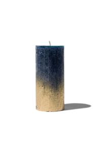 HEMA Rustieke Kaars Ø5x11 Donkerblauw/goud (goud)