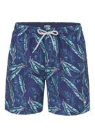 Happy Shorts Happy Shorts Heren Zwemshort Blad Print Blauw