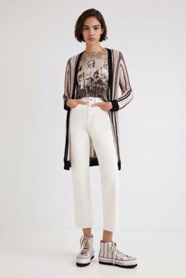 Lange gestreepte cardigan - MATERIAL FINISHES - S