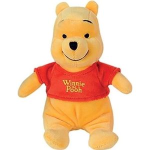 Gele Disney Winnie de Poeh beer knuffel 19 cm speelgoed   -