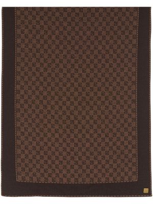 Balmain écharpe en maille fine à motif monogrammé - Marron