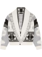 Alanui cardigan bomber Icon en jacquard - Blanc - thumbnail