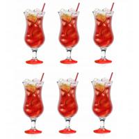 Cocktail glazen - 6x - 420 ml - rood - glas - pina colada glazen