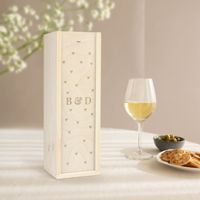 Luxe wijnkist graveren - 1 vaks - Hout