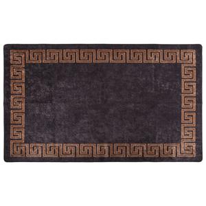 VidaXL Vloerkleed wasbaar anti-slip 150x230 cm zwart en goudkleurig