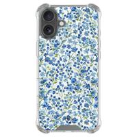 iPhone 16 shockproof hoesje - Vintage blue floral