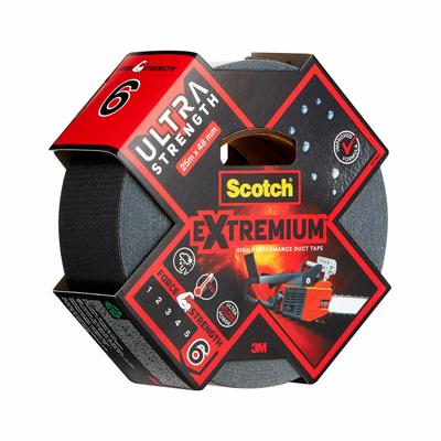 Ducttape Scotch extremium 6 ultra 10 m x 24 mm Zwart 6 Onderdelen