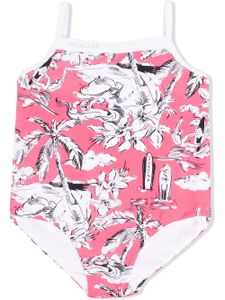 Moncler Enfant maillot de bain à imprimé façon illustration - Rose