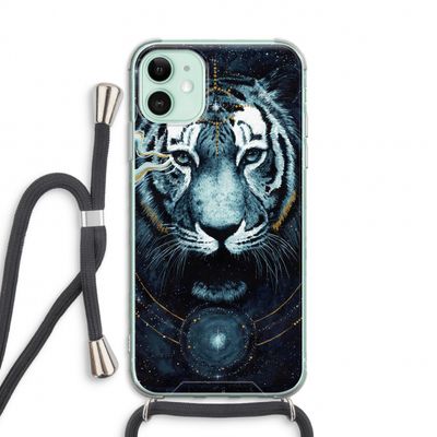 Darkness Tiger: iPhone 11 Transparant Hoesje met koord