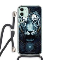 Darkness Tiger: iPhone 11 Transparant Hoesje met koord
