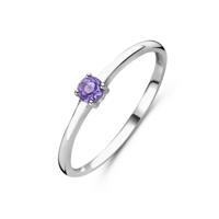 925 Zilveren Ring Juni Licht Amethist Geboortesteen 3mm