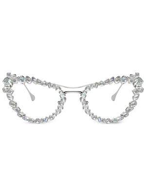 Swarovski lunettes de vue à ornements en cristal - Argent