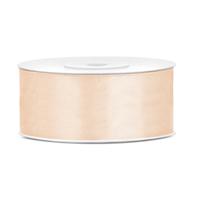 Sierlint satijn - Creme wit - 2.5 cm/25 mm x 25 meter - Cadeaulint satijnlint/sierlinten - Hobby