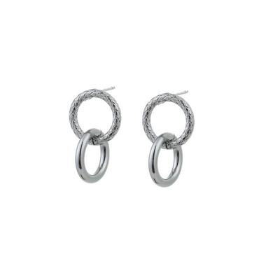 Go Dutch Label Hang Oorbellen 2 Open Ringen Zilver