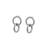 Go Dutch Label Hang Oorbellen 2 Open Ringen Zilver