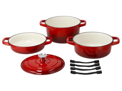 SILVERCREST Gietijzeren pannenset (Rood)