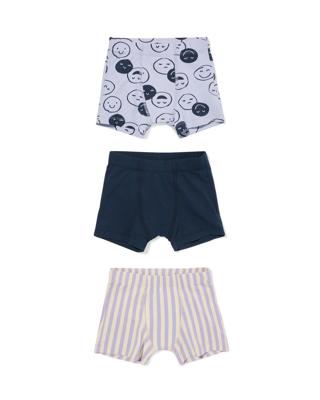 HEMA Kinderboxers Gezichtjes - 3 Stuks Lila (lila)
