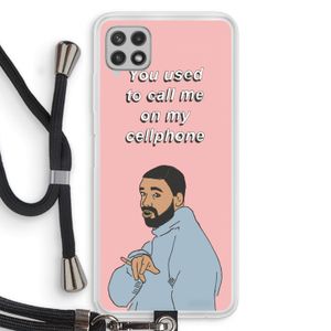 Hotline bling: Samsung Galaxy A22 4G Transparant Hoesje met koord