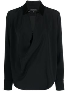 rag & bone blouse en satin Philippa à design drapé - Noir