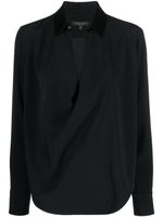 rag & bone blouse en satin Philippa à design drapé - Noir - thumbnail