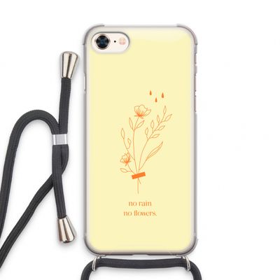 No rain no flowers: iPhone 8 Transparant Hoesje met koord