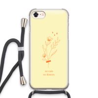 No rain no flowers: iPhone 8 Transparant Hoesje met koord