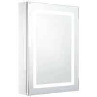 The Living Store LED-wandspiegelkast - 50 x 13 x 70 cm - MDF - wit/zilver