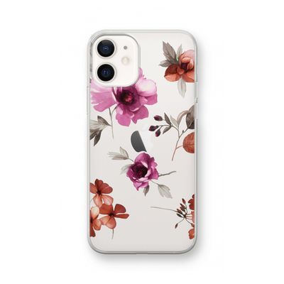 Geschilderde bloemen: iPhone 12 Transparant Hoesje