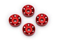 Traxxas - Wheel washers, machined aluminum, red (4) (TRX-10257-RED)