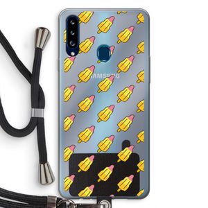Waterijsjes: Samsung Galaxy A20s Transparant Hoesje met koord