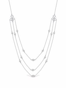 Yoko London collier Sleek en or blanc 18ct orné de perles d'eau douce et de diamants - Argent