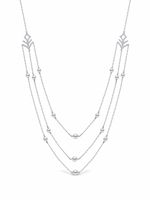 Yoko London collier Sleek en or blanc 18ct orné de perles d'eau douce et de diamants - Argent