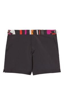 PUCCI short de bain à détails de rayures - Noir