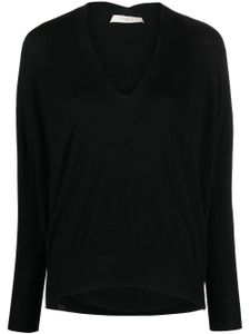 Zanone pull en laine vierge à col v - Noir