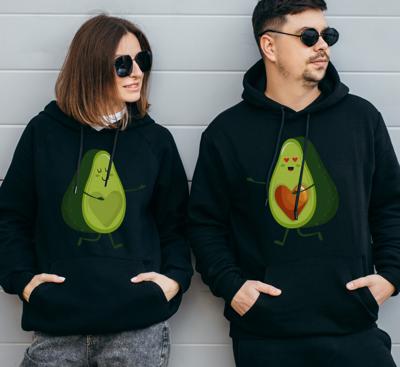 Vrolijke avocado's couple hoodies