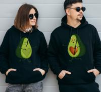 Vrolijke avocado's couple hoodies