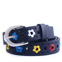 Bloemen patroon holle PU lederen riem voor kinderen (zwart) Bloemen patroon holle PU lederen riem voor kinderen (zwart)